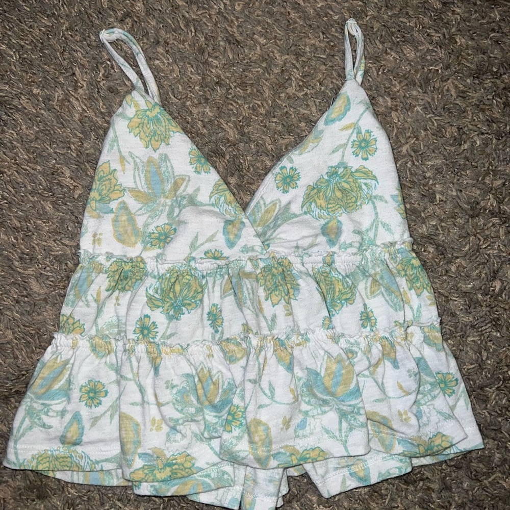 pink and white & green and white baby tee tank top set